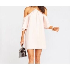 Show Me Your MuMu Lindsay Halter Dress Speckle Pink Dots Womens Size Small (NWT)